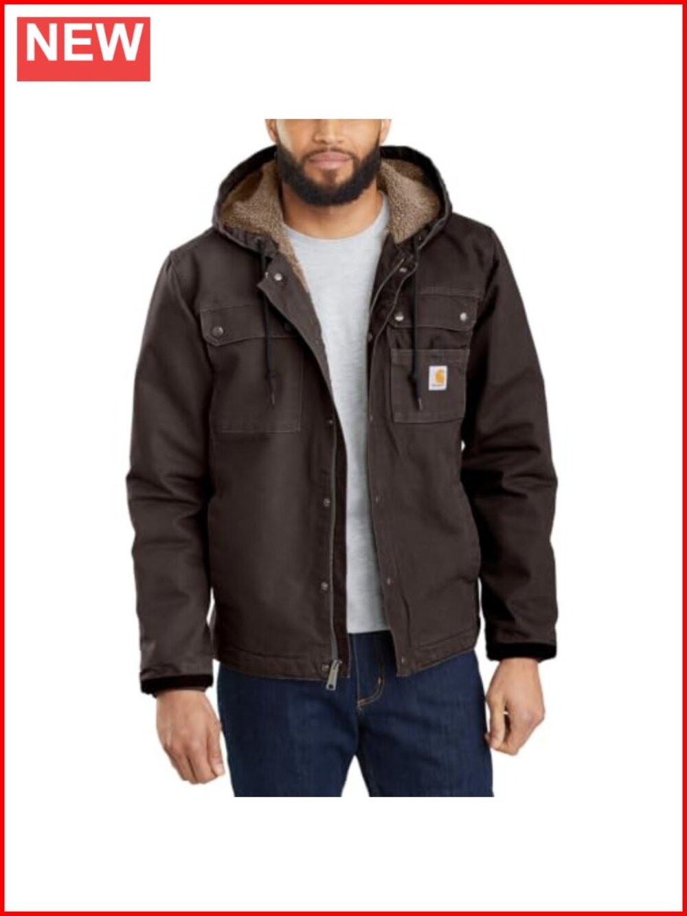 Carhartt Washed Duck Bartlett Jacket Sherpa Lined Work Utility Outerwear